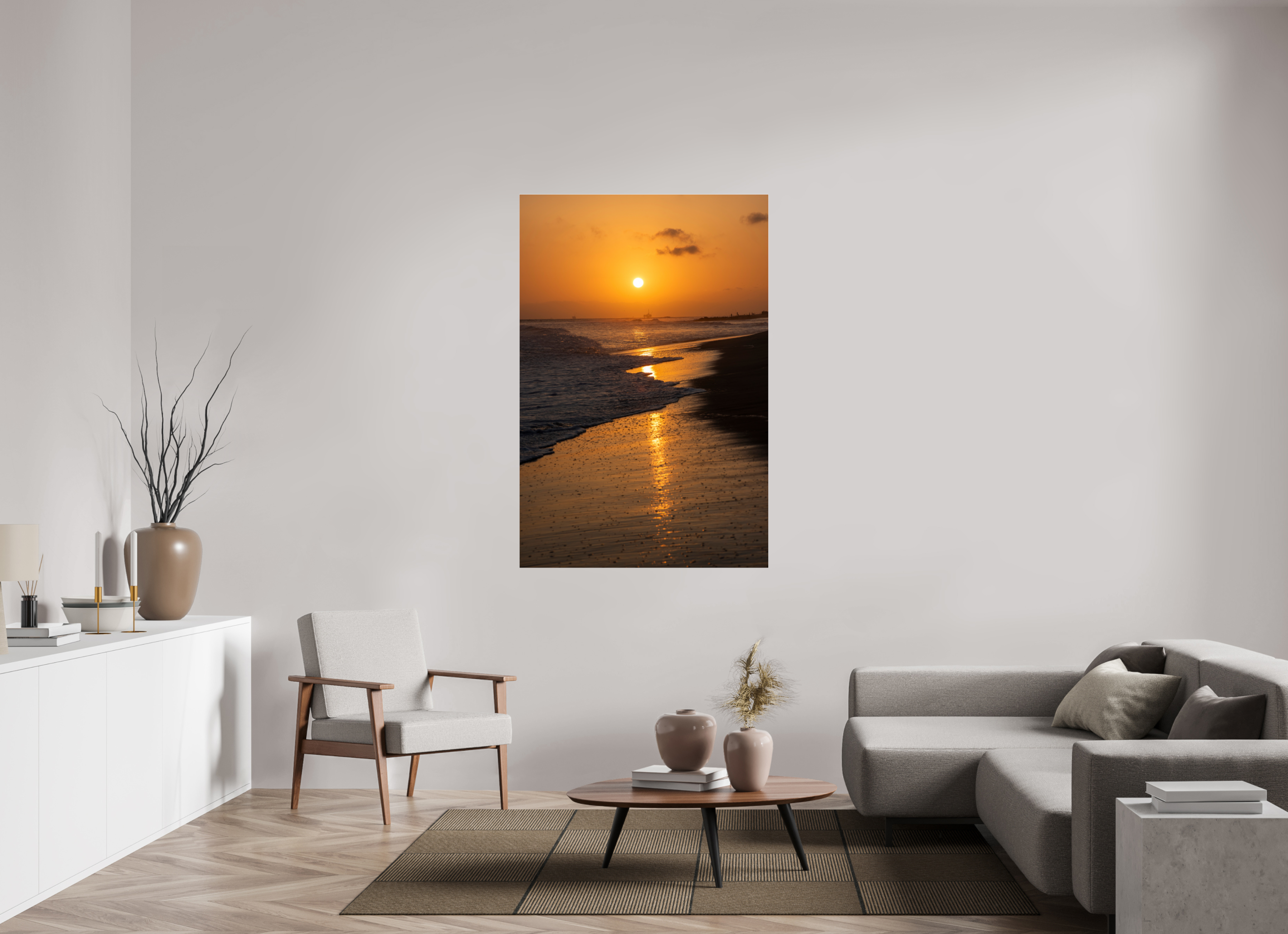 Golden Setting Sun in Newport Beach
