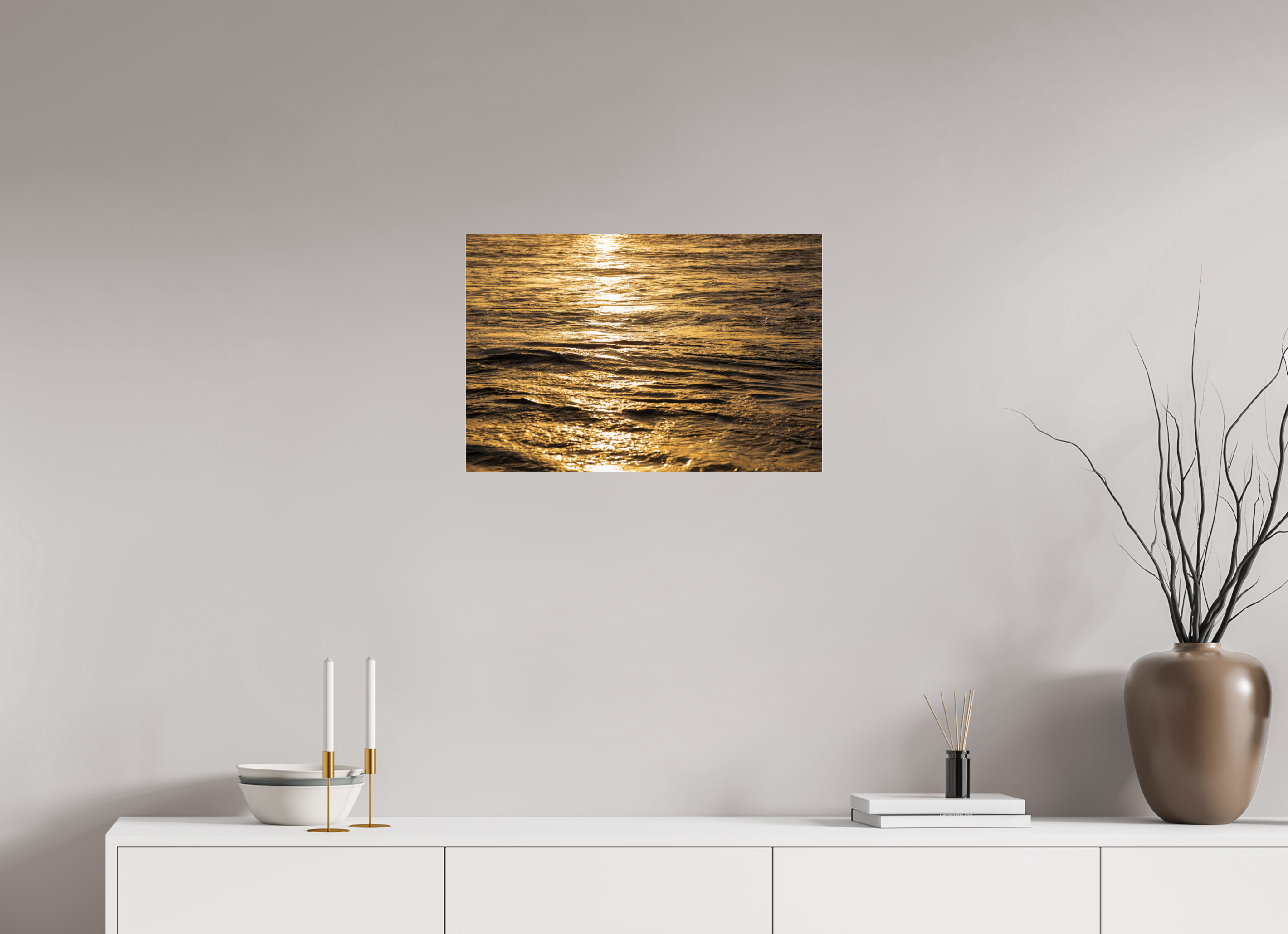 Golden Sun Glittering on the Ocean