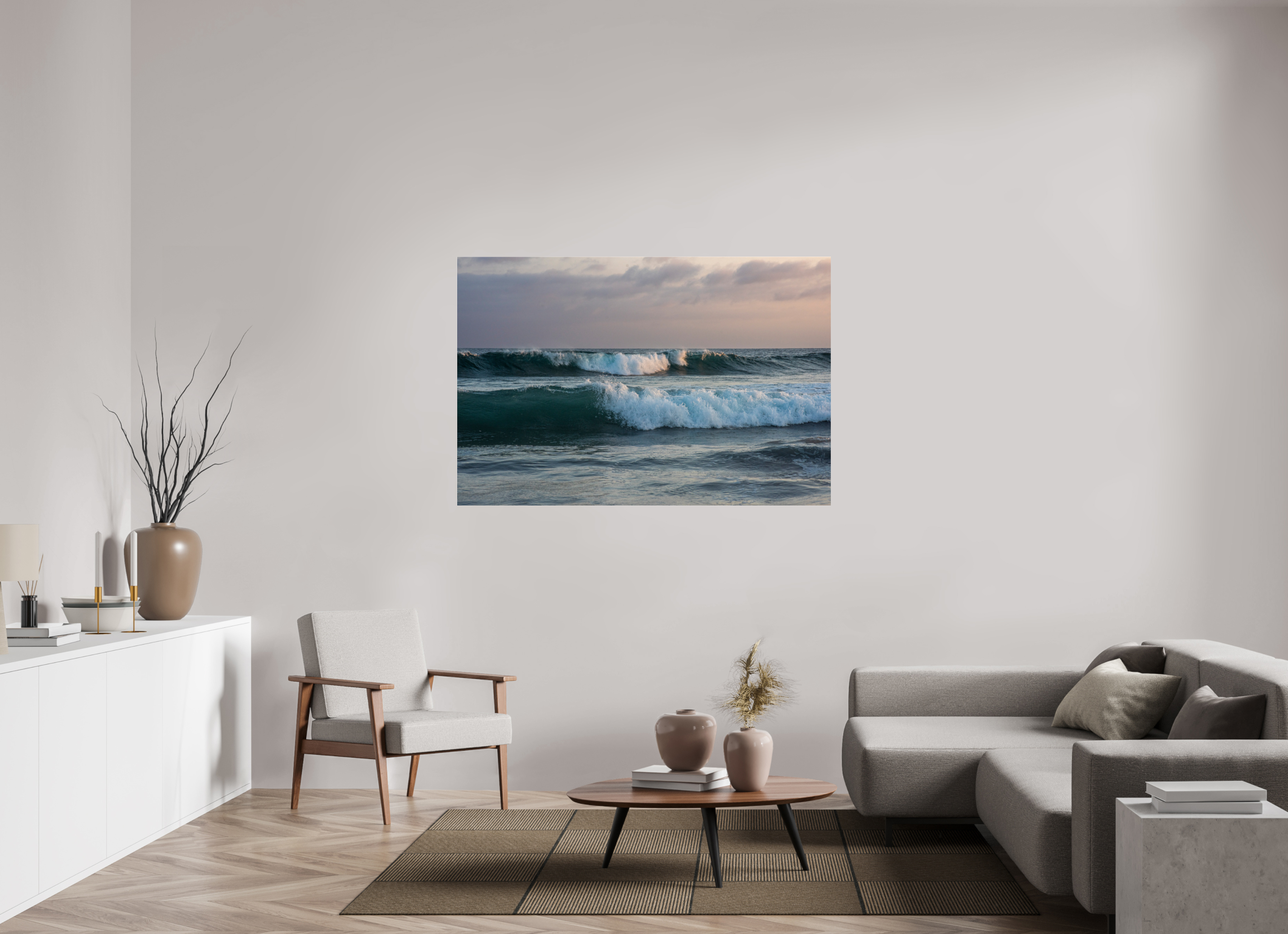 Crashing Waves at Sunset