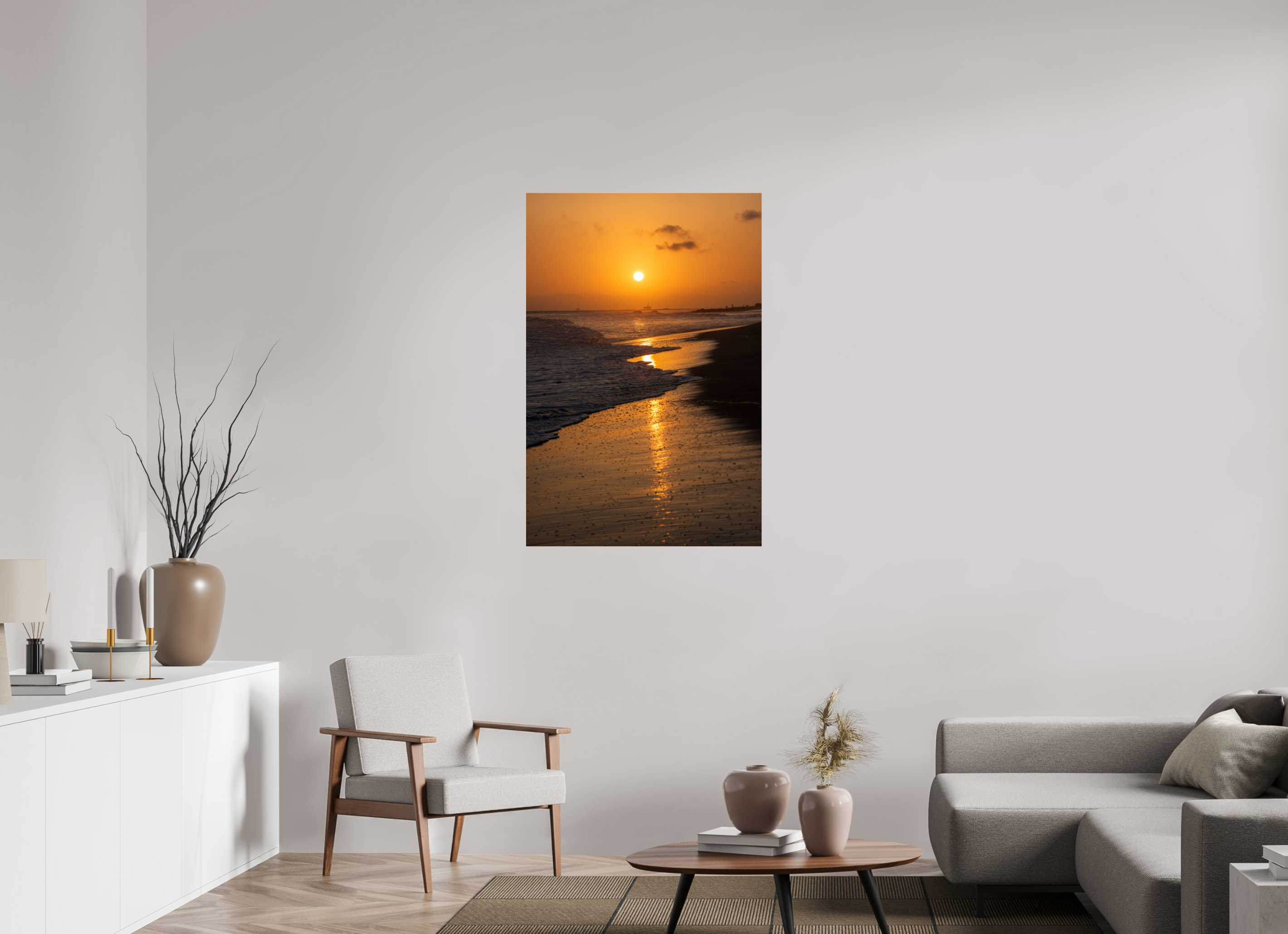 Golden Setting Sun in Newport Beach