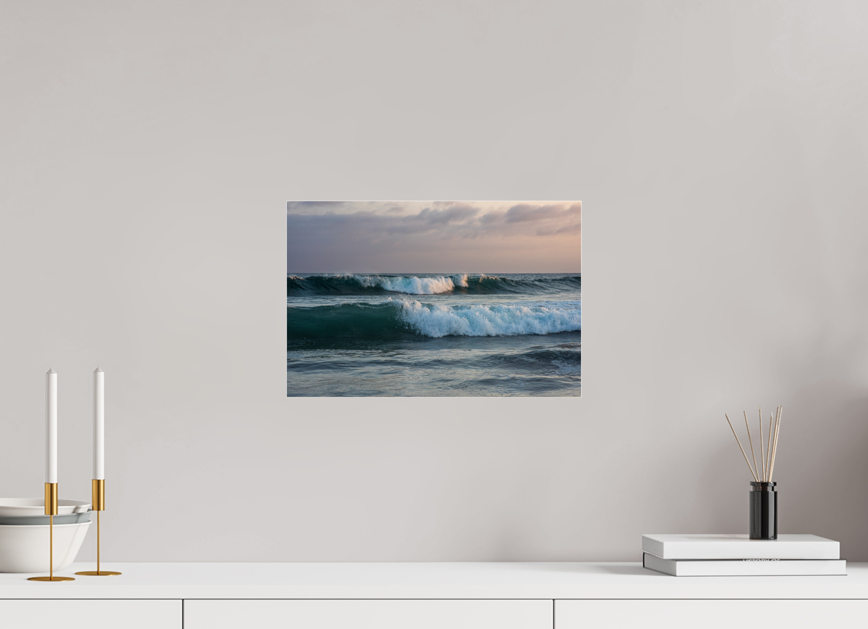 Crashing Waves at Sunset