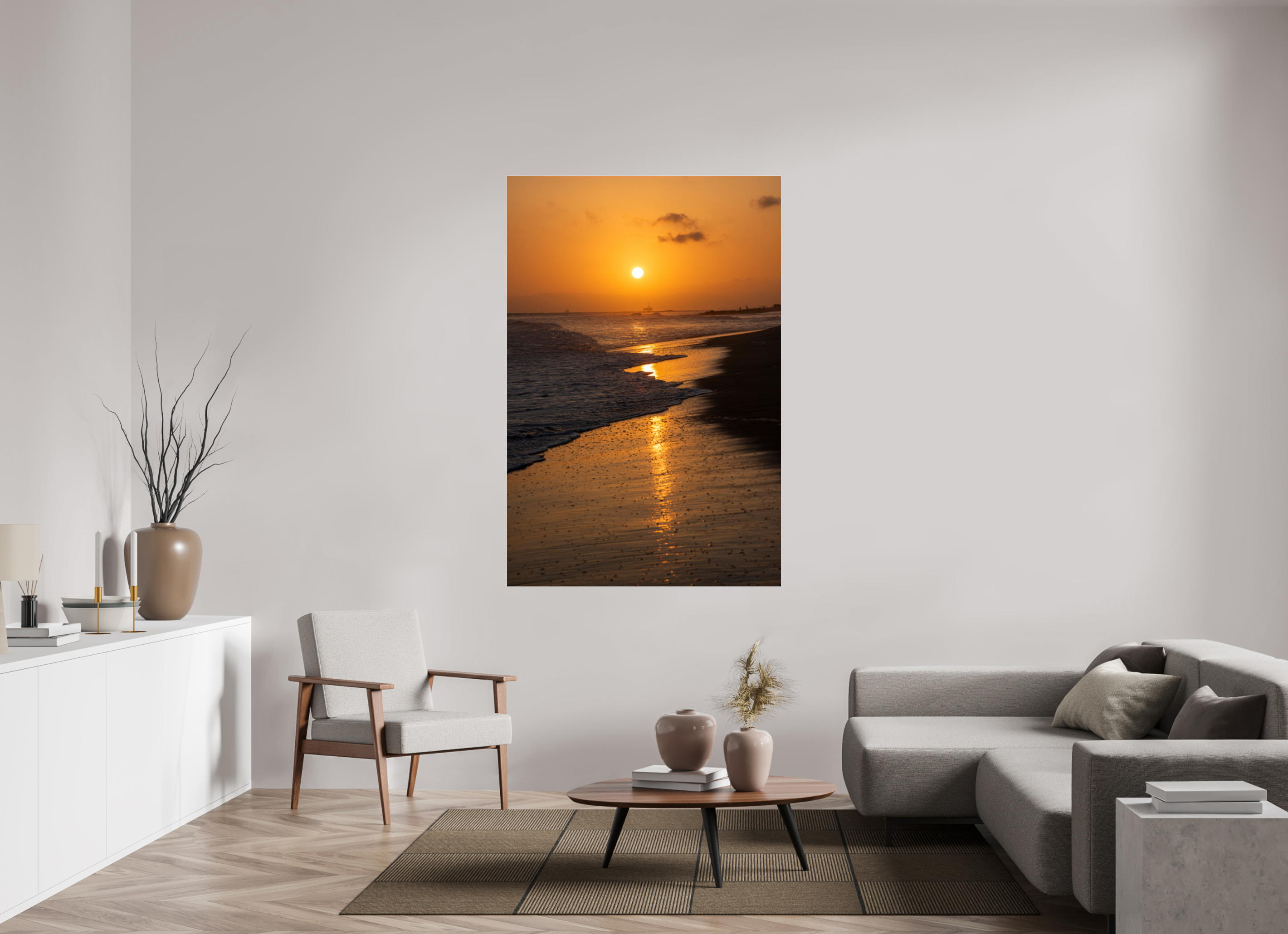 Golden Setting Sun in Newport Beach