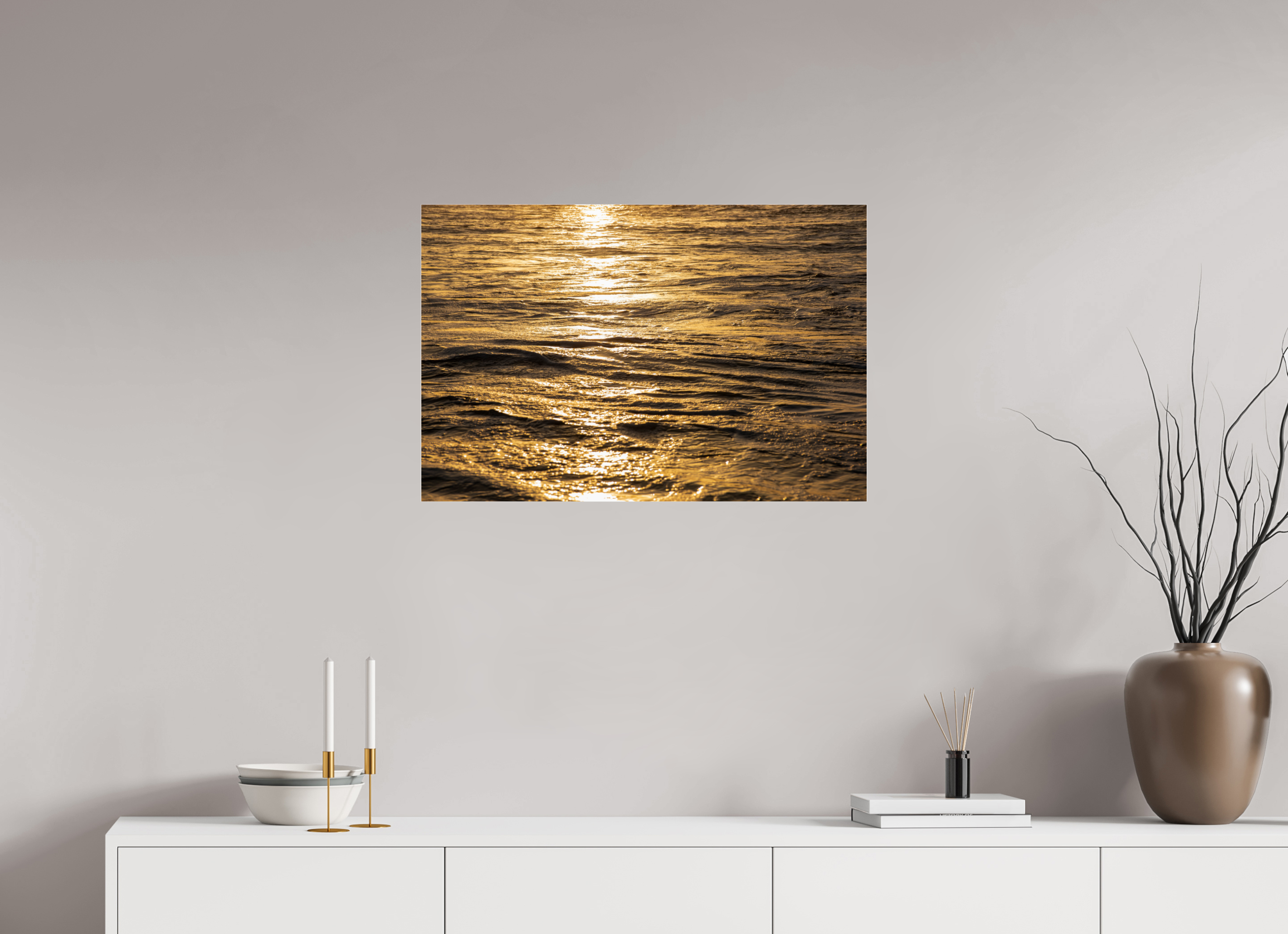 Golden Sun Glittering on the Ocean