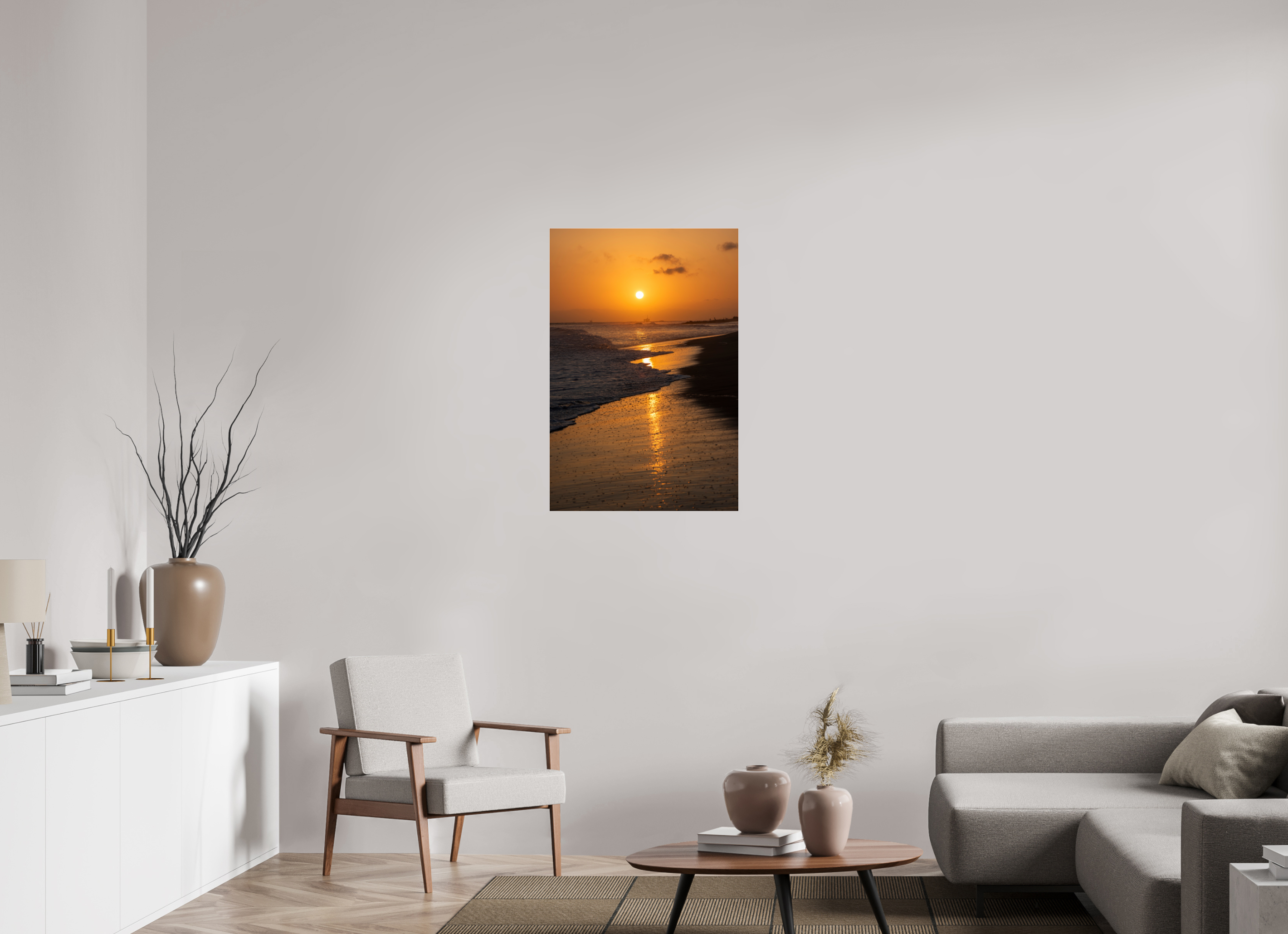 Golden Setting Sun in Newport Beach