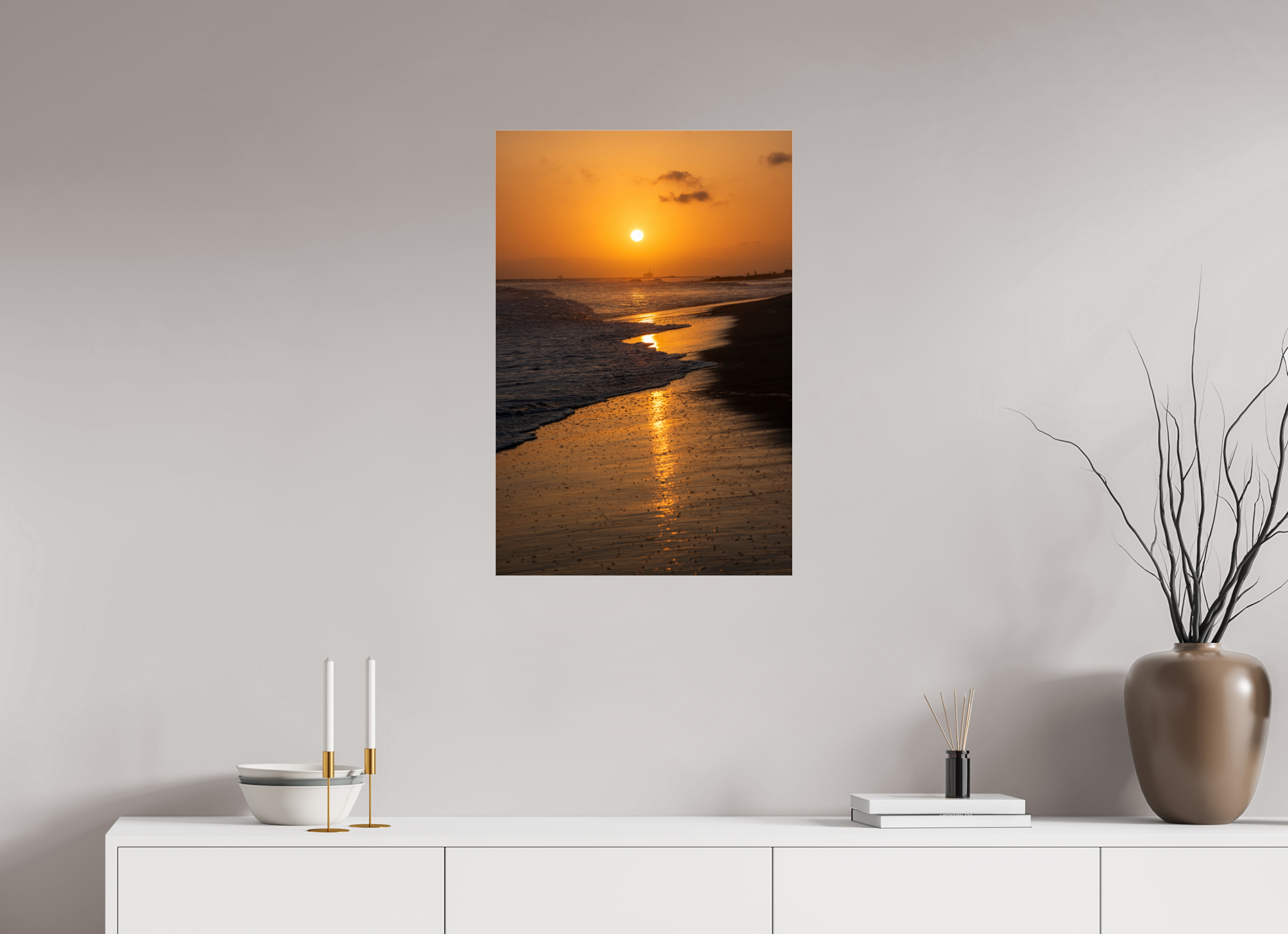 Golden Setting Sun in Newport Beach