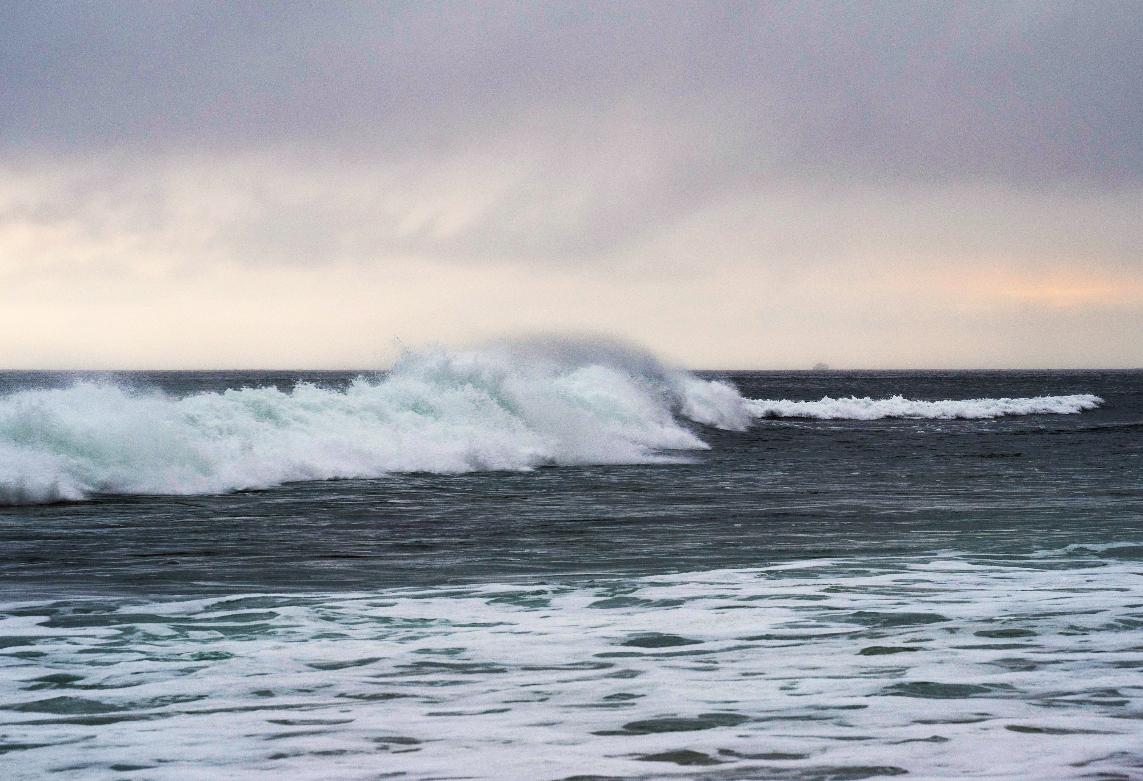 Cold Waves at Sunset in Crystal Cove