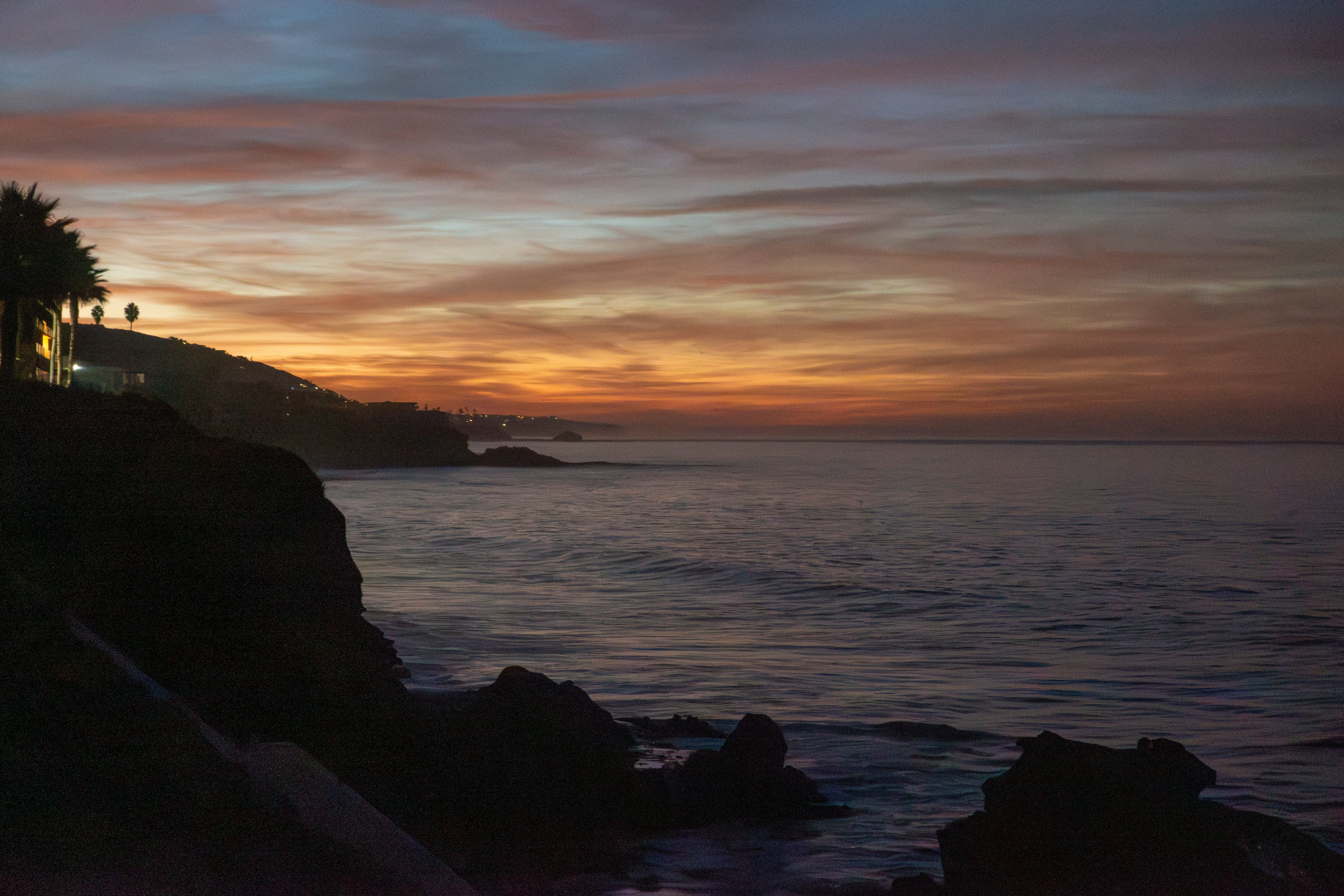 Laguna Beach Sunrise Sky Mounted Print
