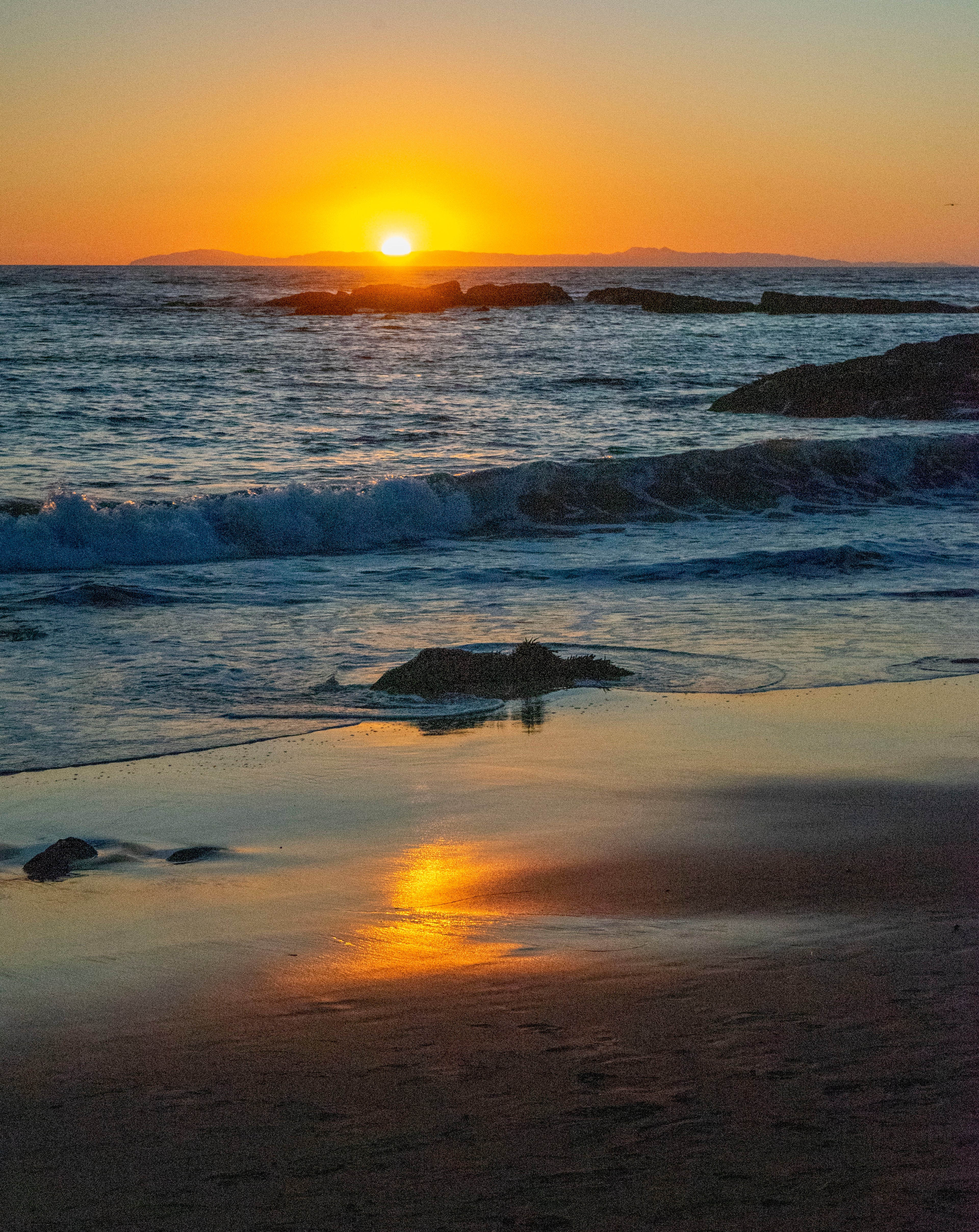 Sunset over the Ocean in Diver's Cove Laguna Beach