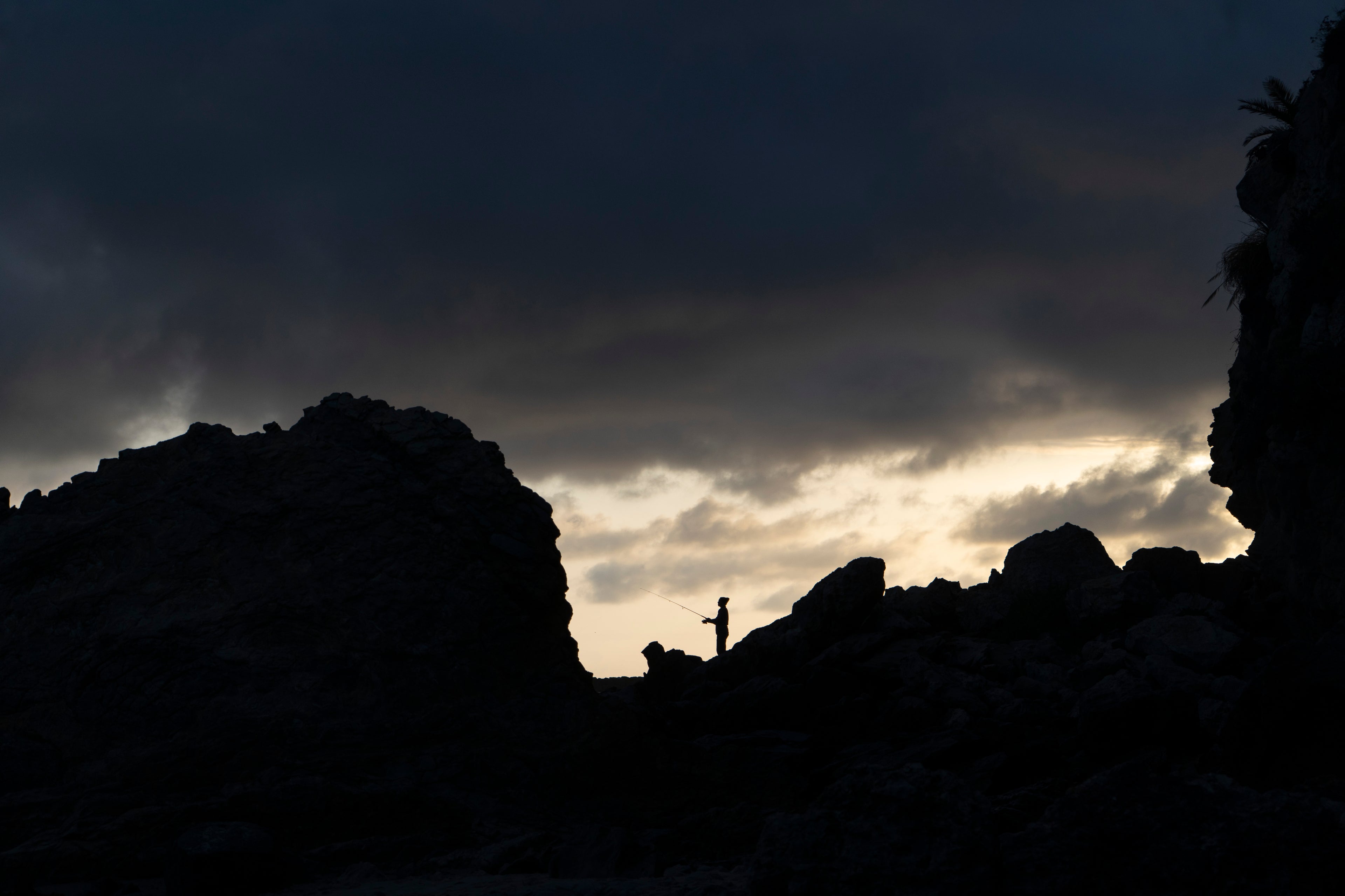Sunset Fisherman Silhouette-Corona Del Mar