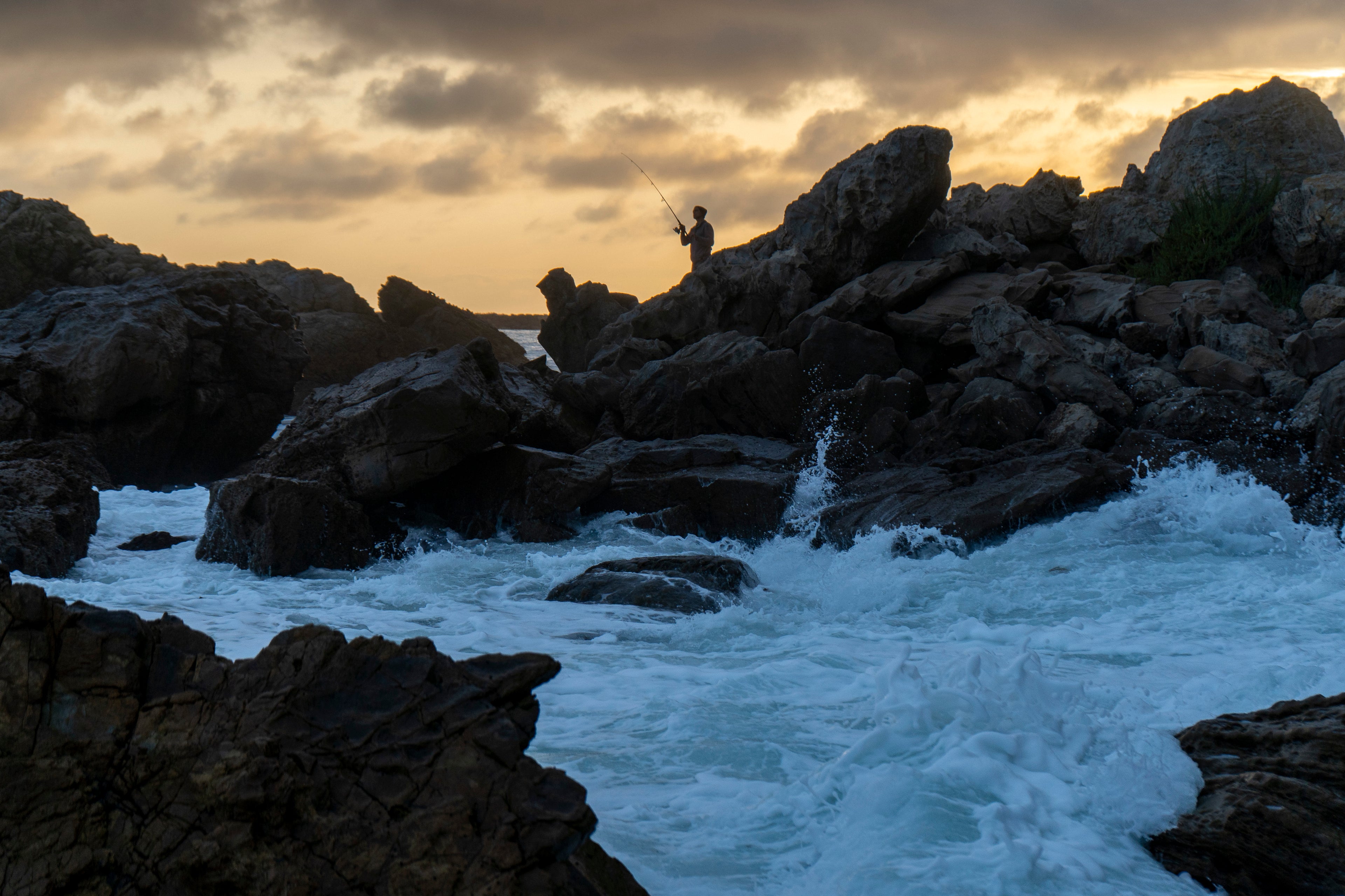 Lone Fisherman at Sunset-Little Corona Del Mar