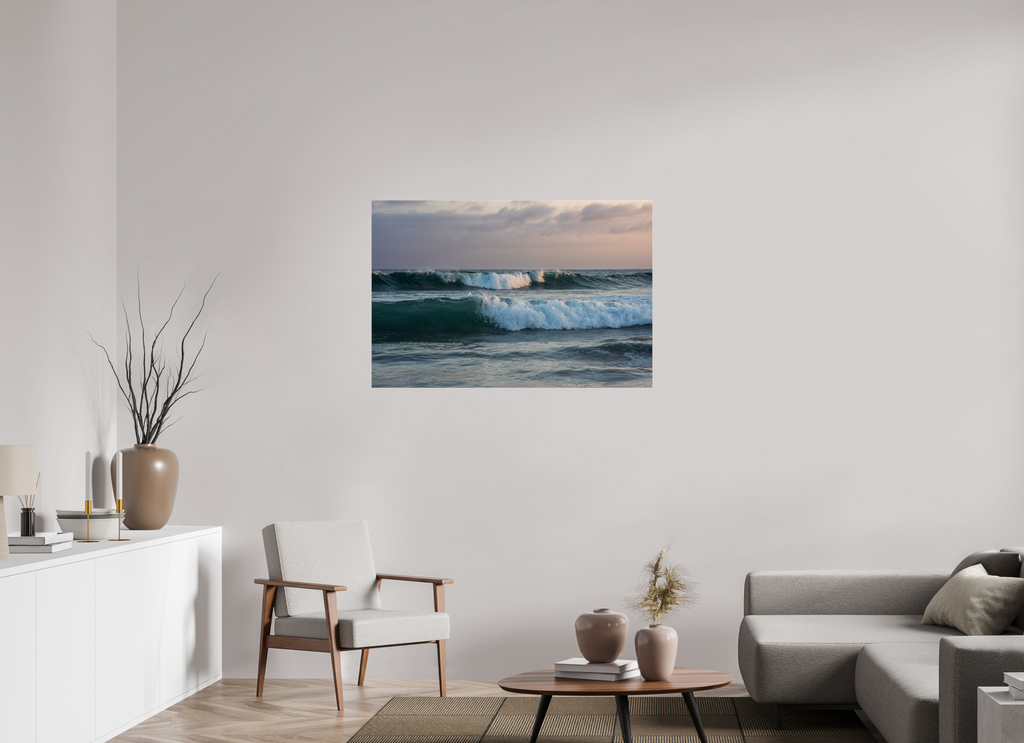 Crashing Waves at Sunset