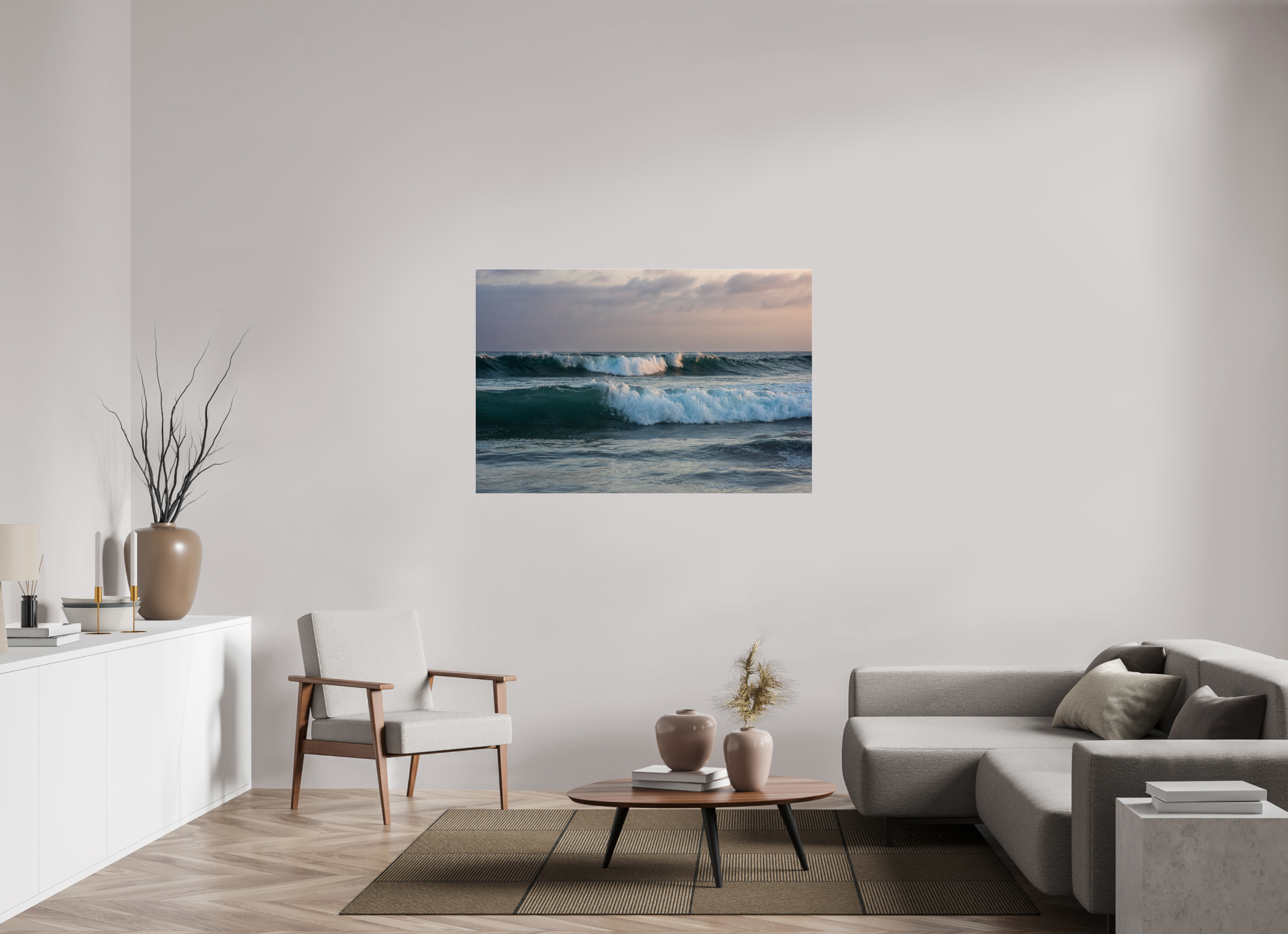 Crashing Waves at Sunset