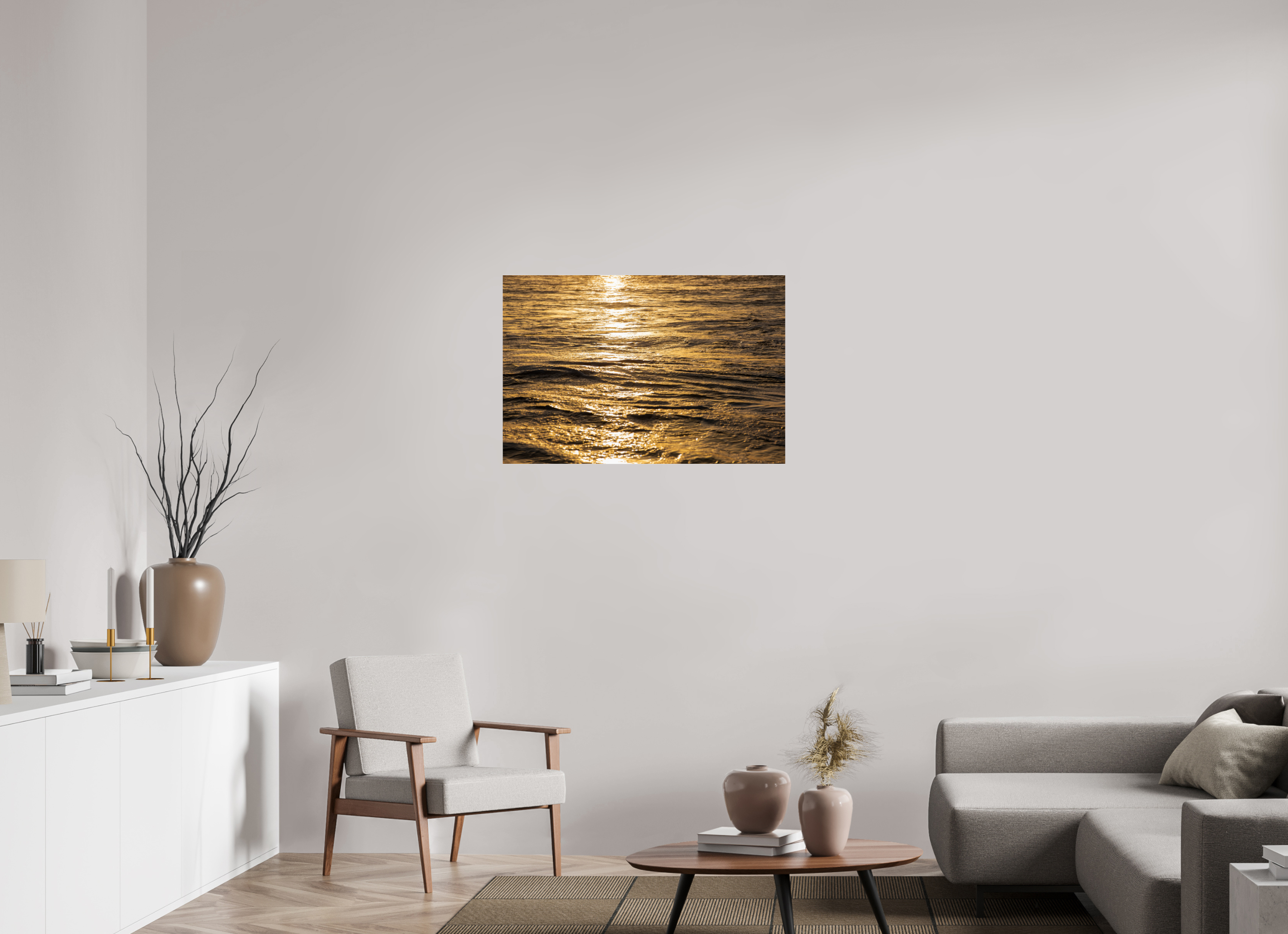 Golden Sun Glittering on the Ocean