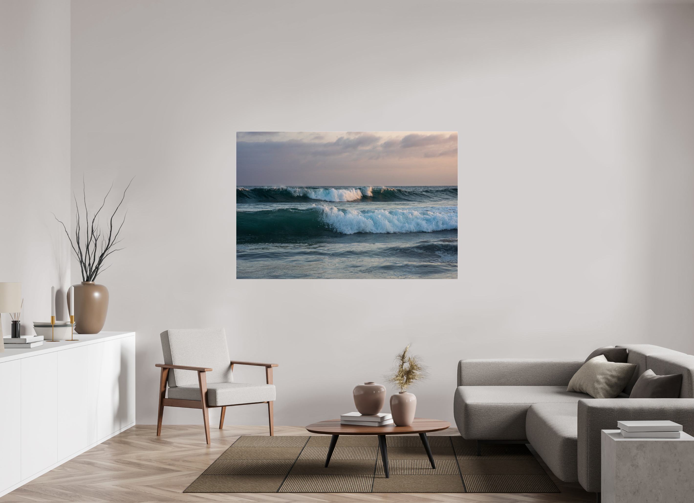 Crashing Waves at Sunset