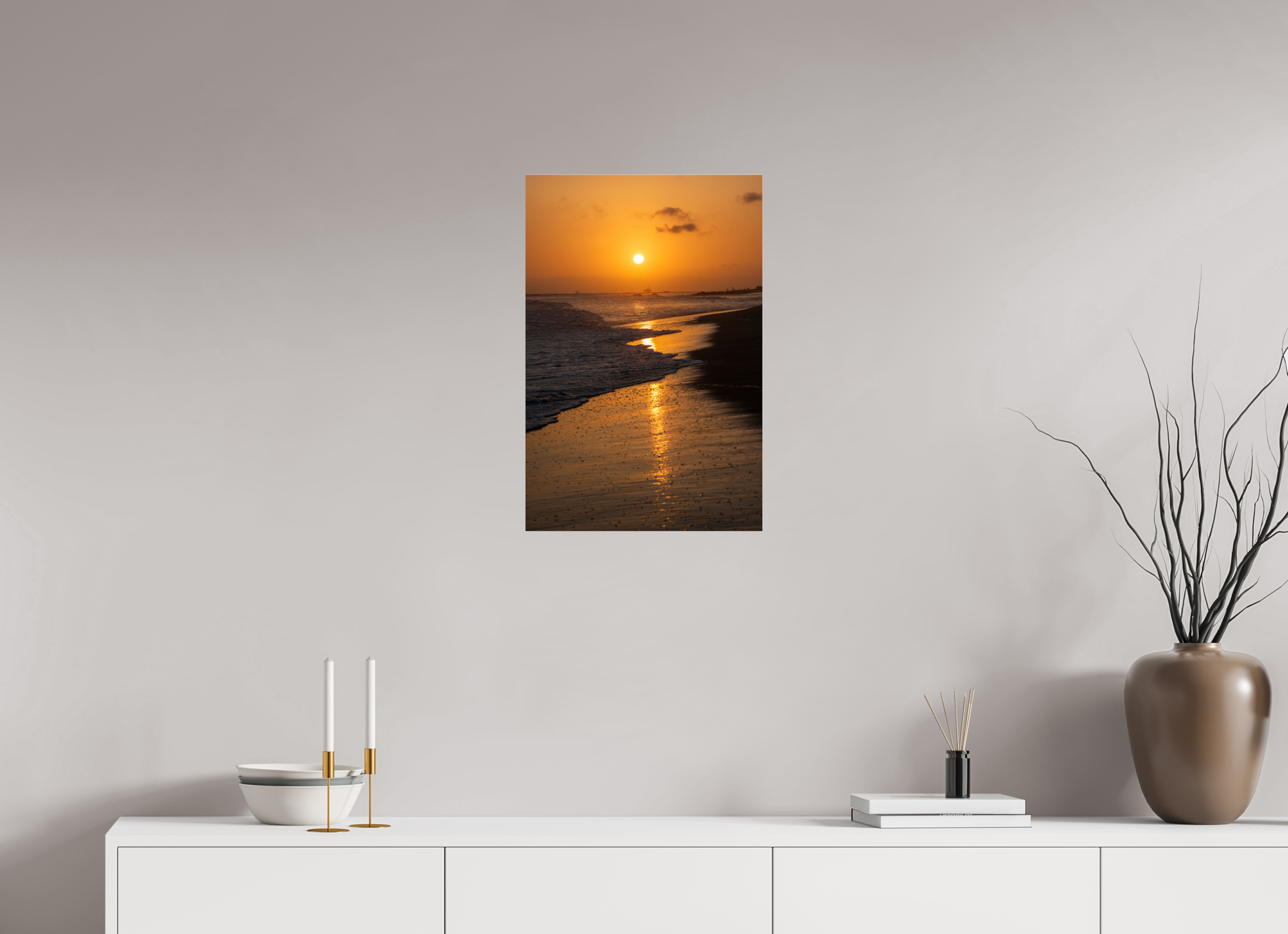 Golden Setting Sun in Newport Beach