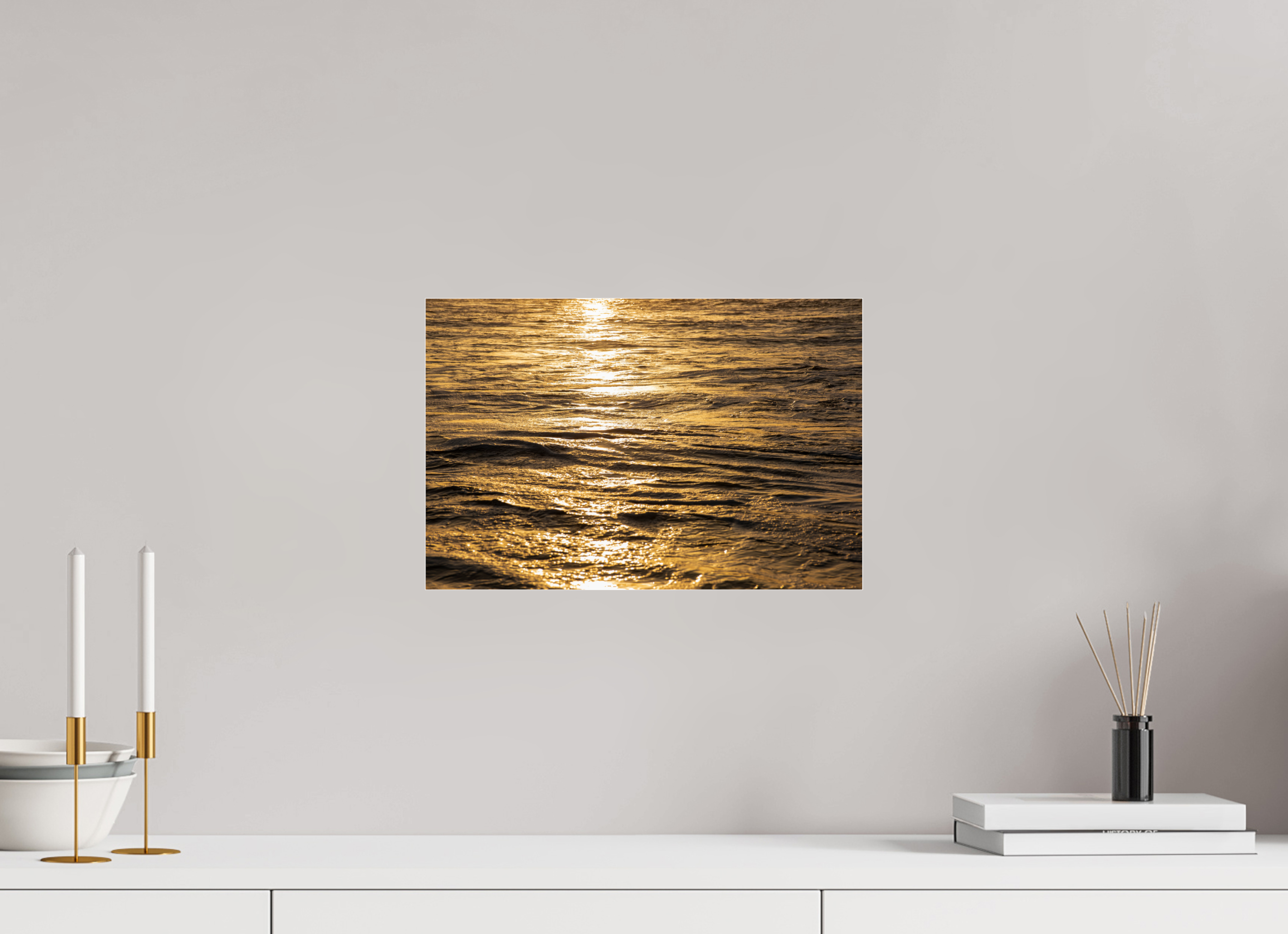Golden Sun Glittering on the Ocean