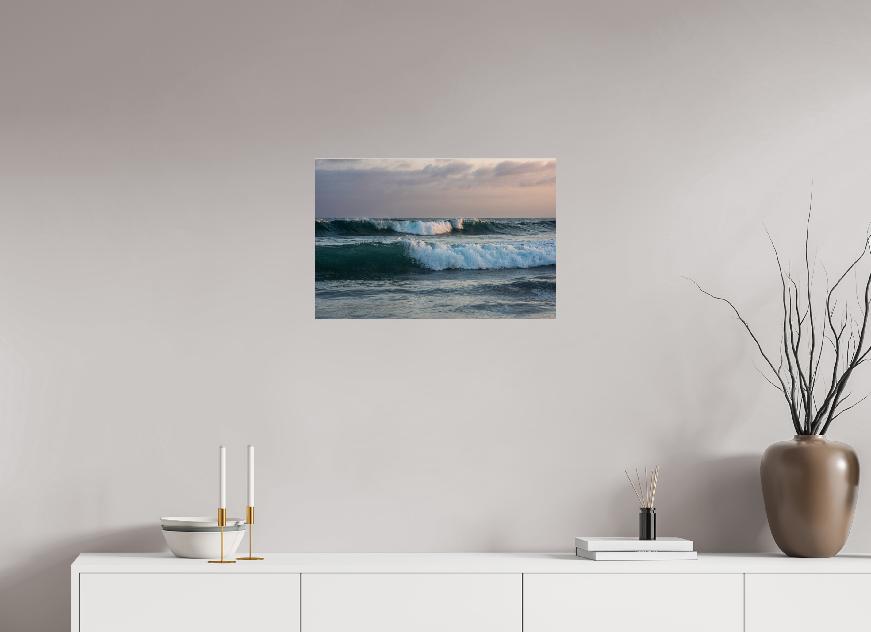 Crashing Waves at Sunset