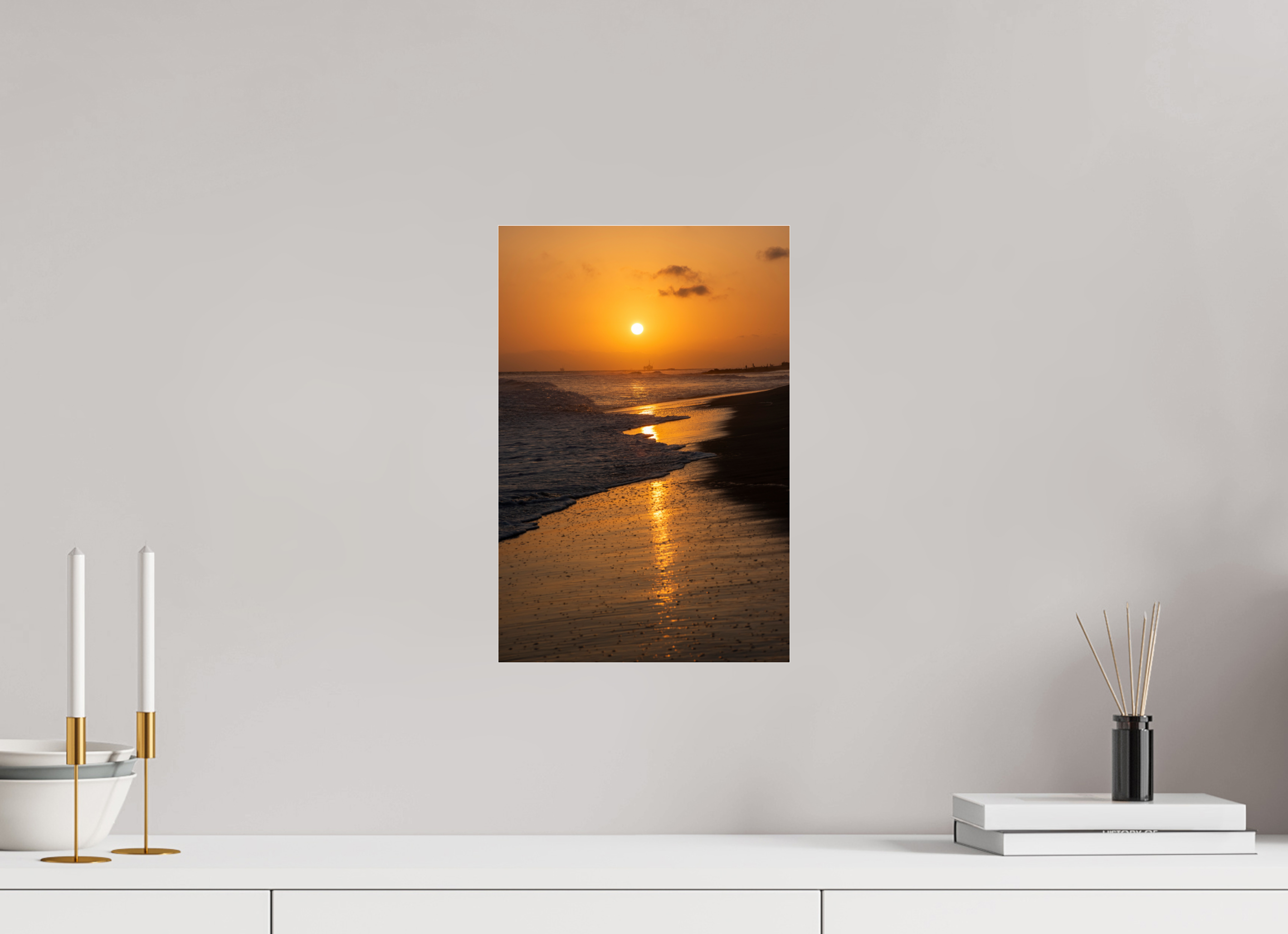 Golden Setting Sun in Newport Beach
