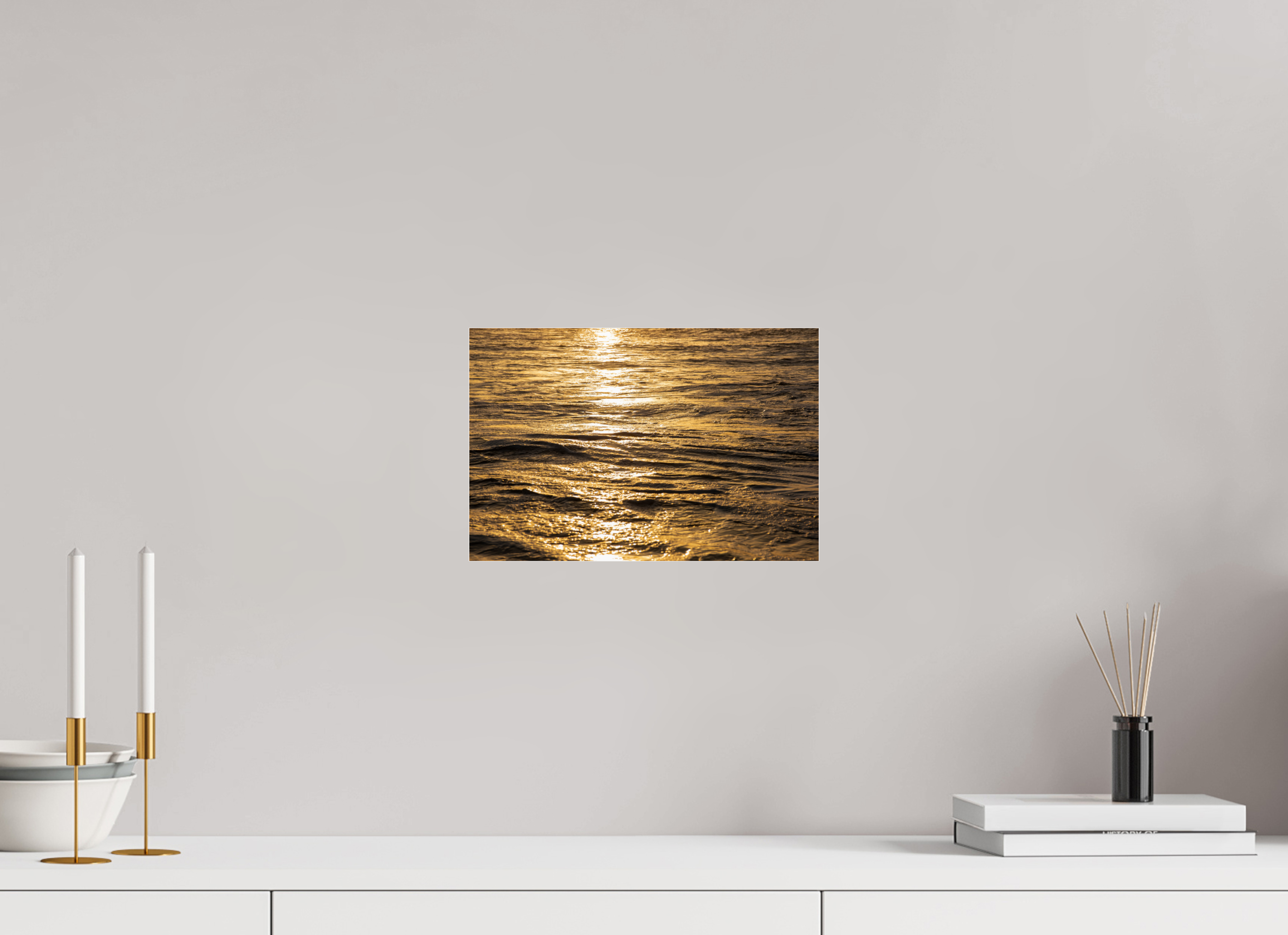 Golden Sun Glittering on the Ocean