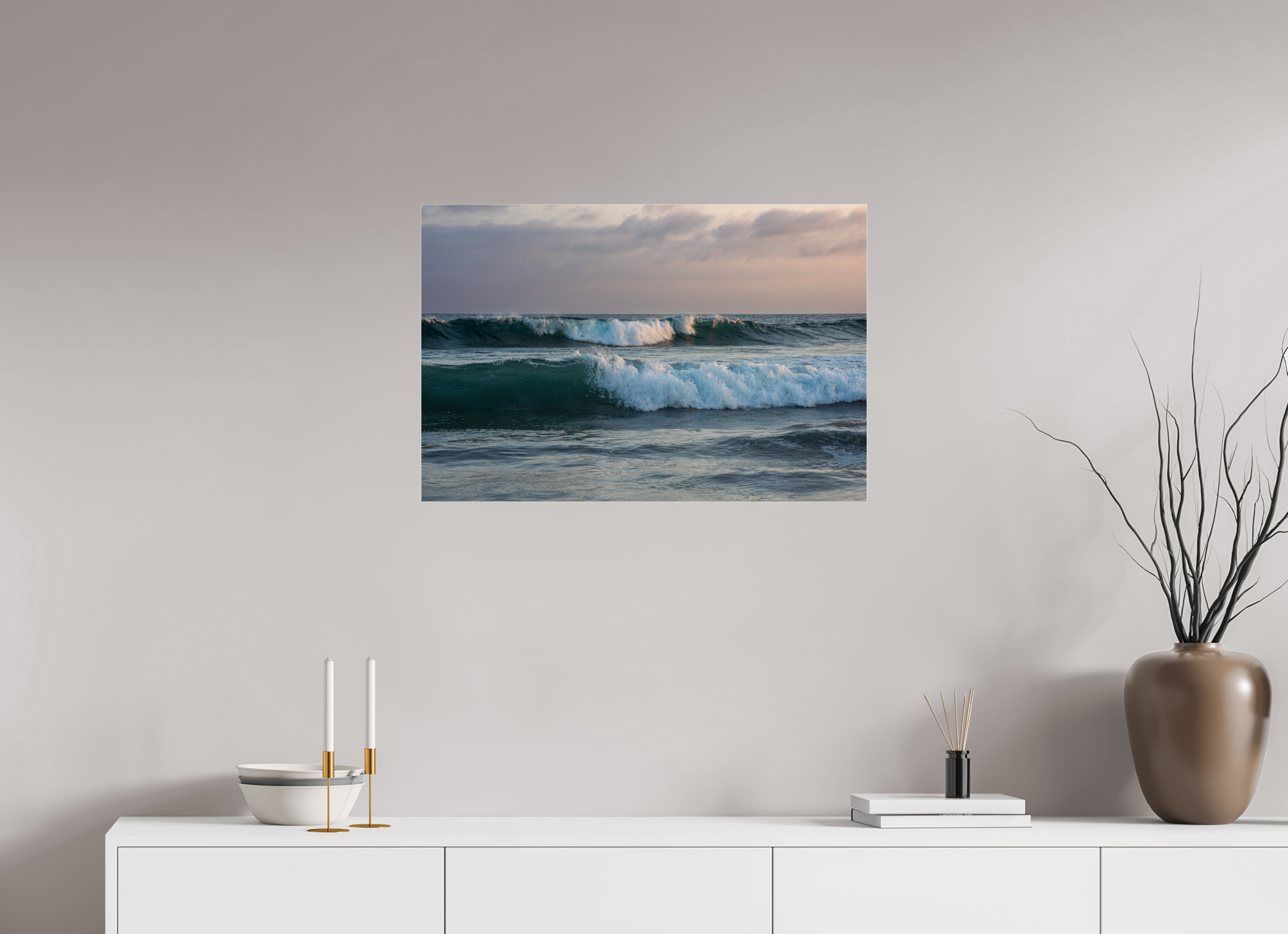 Crashing Waves at Sunset